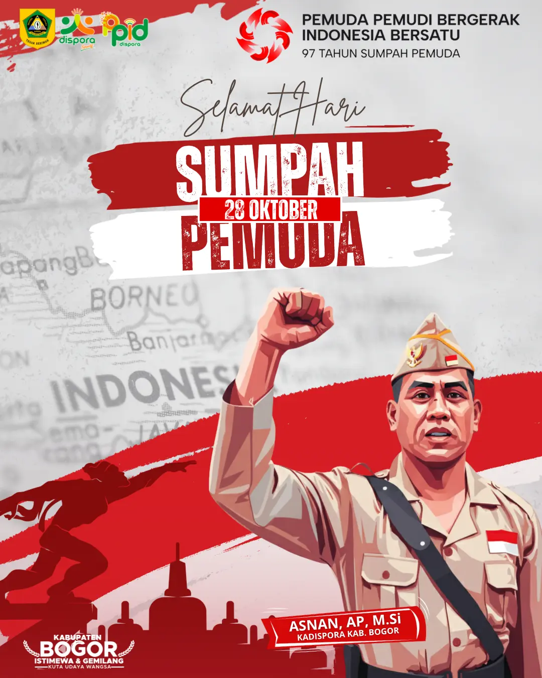 Kadispora Kabupaten Bogor Mengucapkan Selamat Hari Sumpah Pemuda ke 97 Tahun 2025