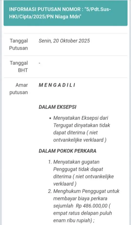 PN Medan Tolak Seluruh Eksepsi PWO, Kuasa Hukum IWO: 'Berita Soal Klien Kami Kalah Bentuk Pembodohan Publik'