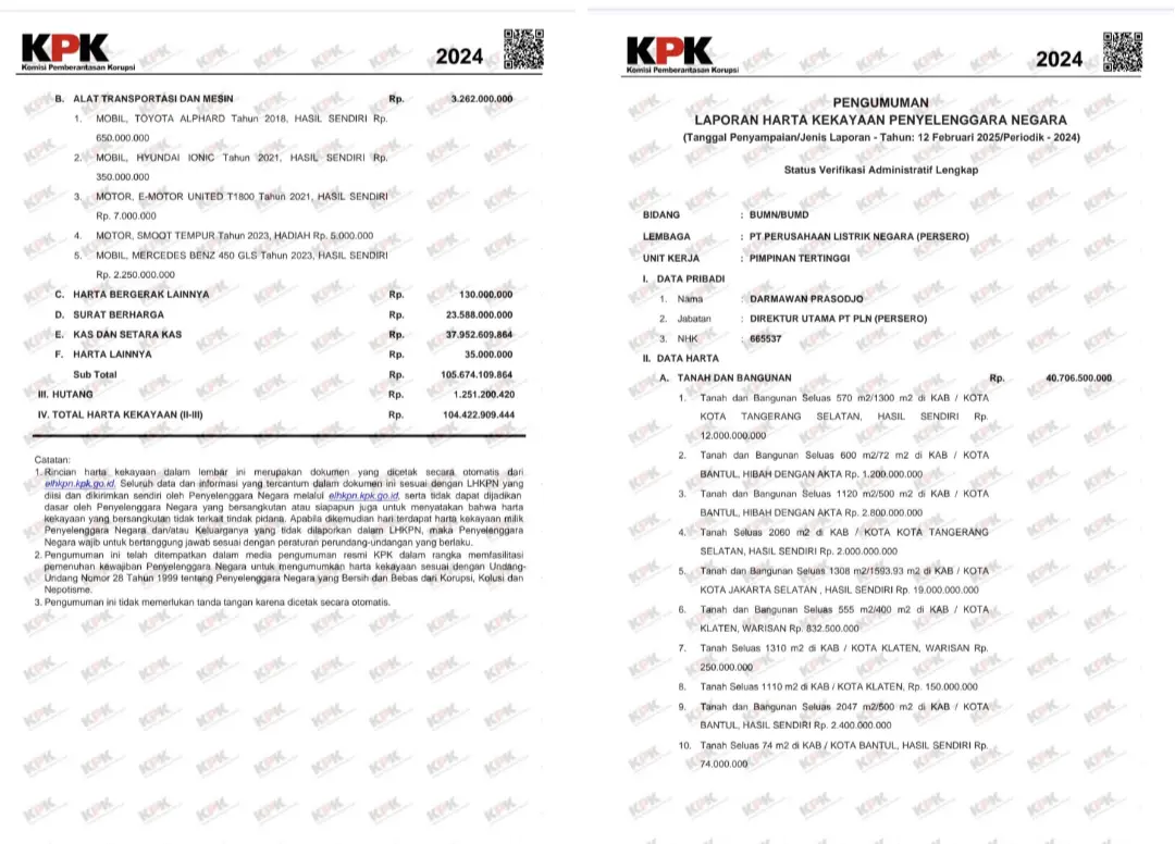 Fantastis! Awal Masuk PLN Kekayaannya Rp14 M, Kini Harta Darmawan Prasodjo Jadi Rp104 M