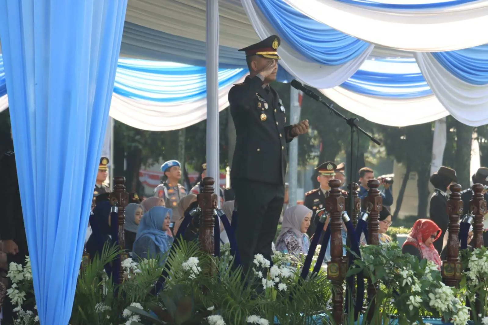 Polres Bogor Gelar Upacara Peringatan HUT Bhayangkara ke 79 di Lapangan Tegar Beriman