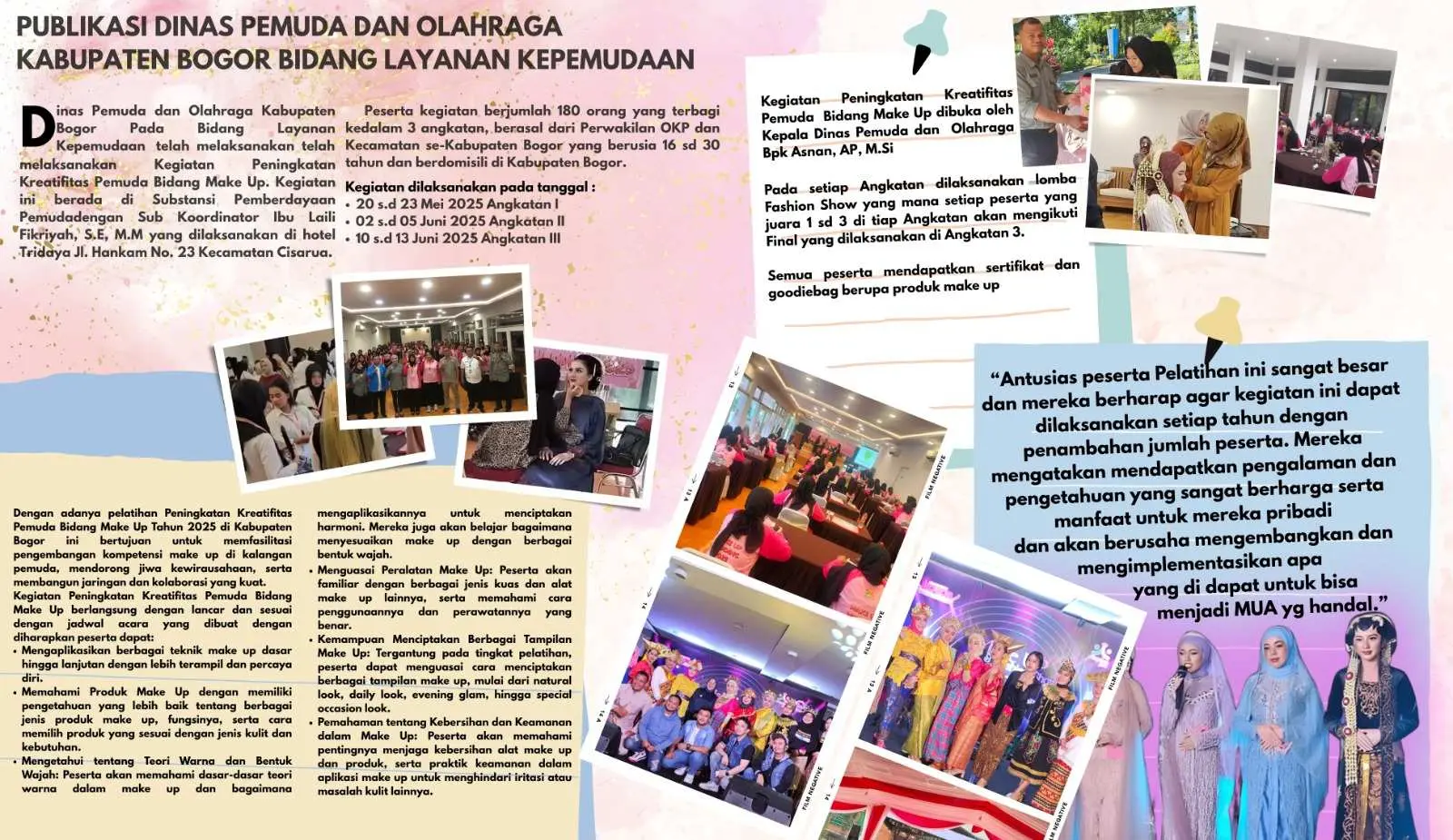 Publikasi Dinas Pemuda dan Olahraga Kabupaten Bogor Bidang Layanan Kepemudaan