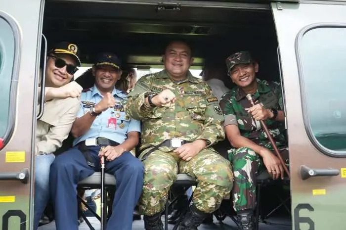 Bupati Rudy Susmanto Bersama Forkopimda Naik Heli Pantau Arus Mudik Lebaran 2025 dari Udara