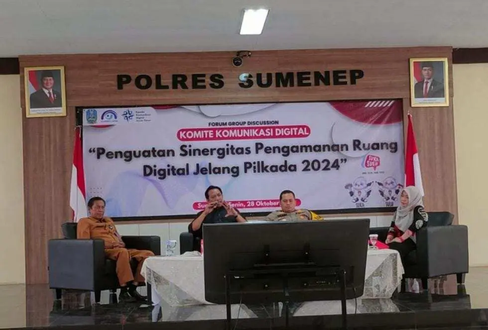 Kolaborasi Polres Sumenep dengan Diskominfo dan KKD Jatim Gelar FGD Penguatan Sinergitas Pengamanan Ruang Digital Jelang Pilkada 2024