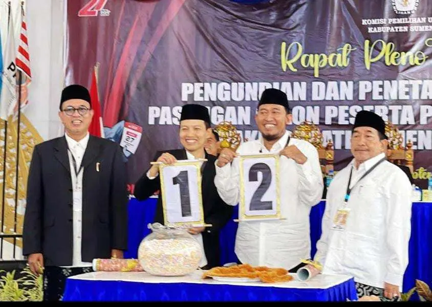 Resmi Ditetapkan KPU, Ini Nomor Urut Dua Paslon Bupati dan Wakil Bupati Sumenep di Pilkada Serentak 2024