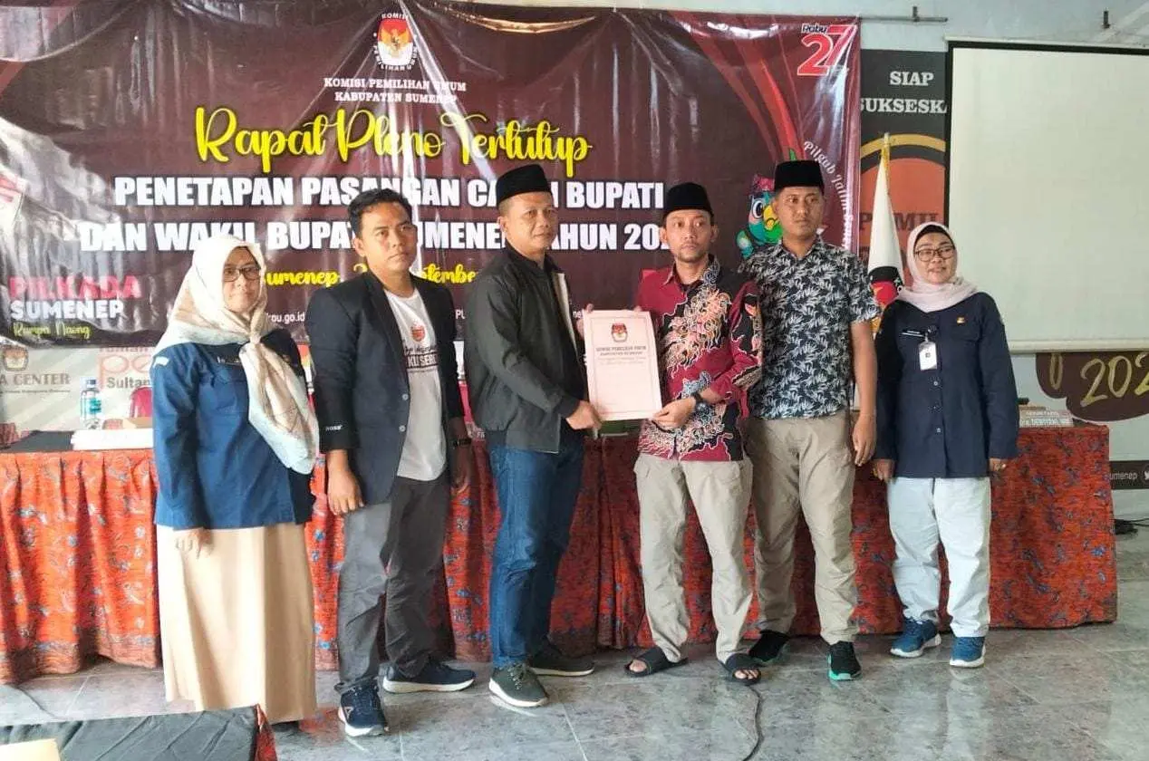 KPU Tetapkan Dua Pasangan Calon Bupati dan Wakil Bupati Sumenep di Pilkada Serentak 2024
