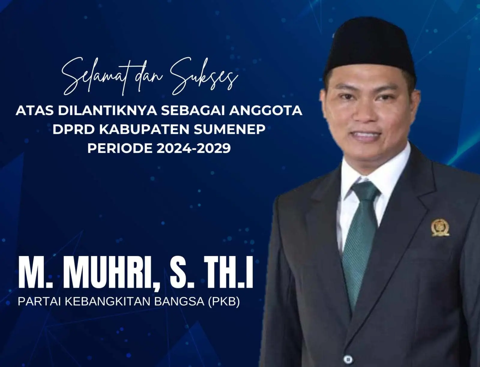 Terpilih Kembali Jadi Anggota DPRD Sumenep, M Muhri Politisi PKB Siap Perjuangkan Aspirasi Rakyat