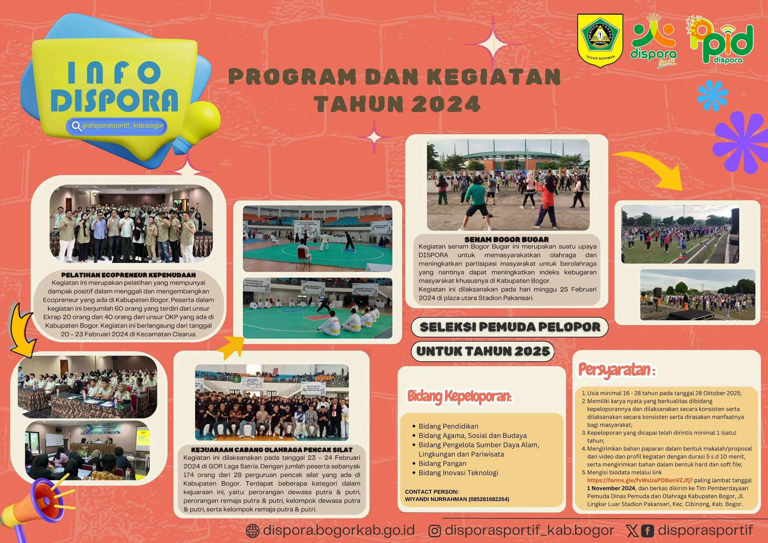 Program dan Kegiatan Dinas Pemuda dan Olahraga Kabupaten Bogor Tahun 2024
