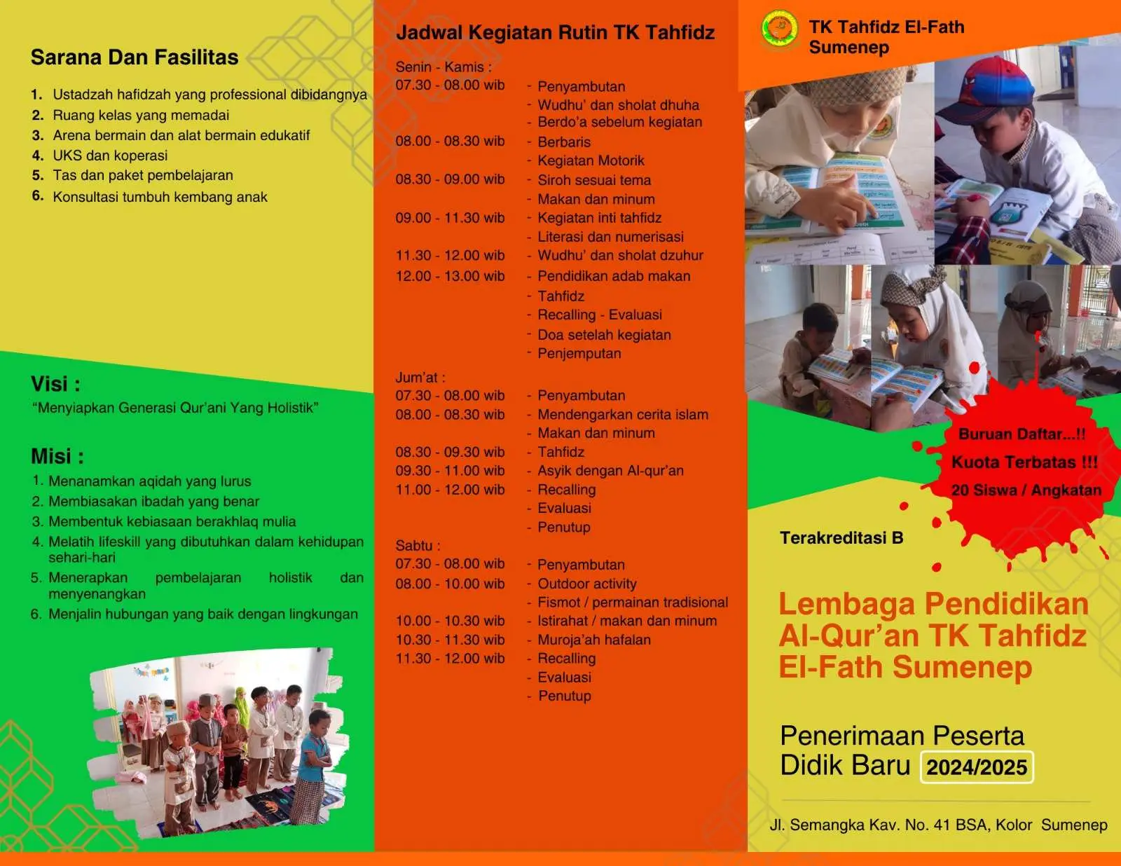Buka PPDB Tahun 2024, PAUD El Fath Sumenep Siapkan Kelas Unggulan di Bidang Tahfidz