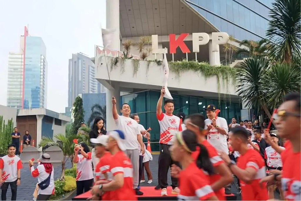 Meriahkan Peringatan HUT RI ke 78, LKPP dan AKEN Gelar Lomba Fun Run