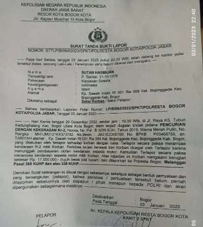 Bikin Resah, Aksi Perampasan Motor di Jalanan oleh Oknum yang Diduga ‘Matel’ Dilaporkan ke Polisi