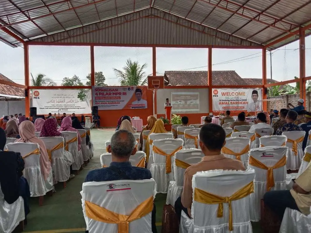 PKS Pesawaran Sosialisasikan 4 Pilar Kebangsaan di GSG Amal Barokah Desa Kurungan Nyawa