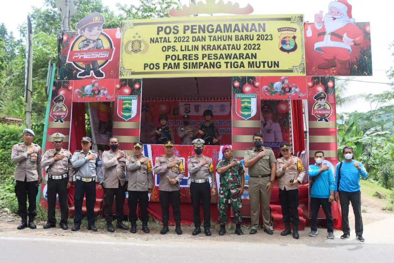 Siap Amankan Nataru, Kapolres Pesawaran Cek Kesiapan Pospam dan Posyan Operasi Lilin Krakatau 2022 di Jalur Pesisir Pantai 