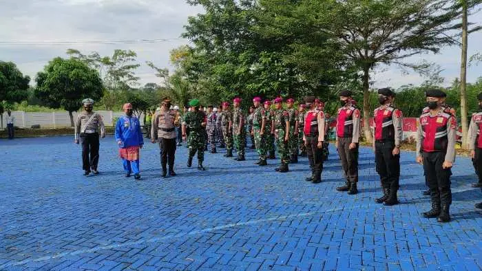 Sambut Nataru, Polres Pesawaran Laksanakan Apel Gelar Pasukan Operasi Lilin Krakatau 2022