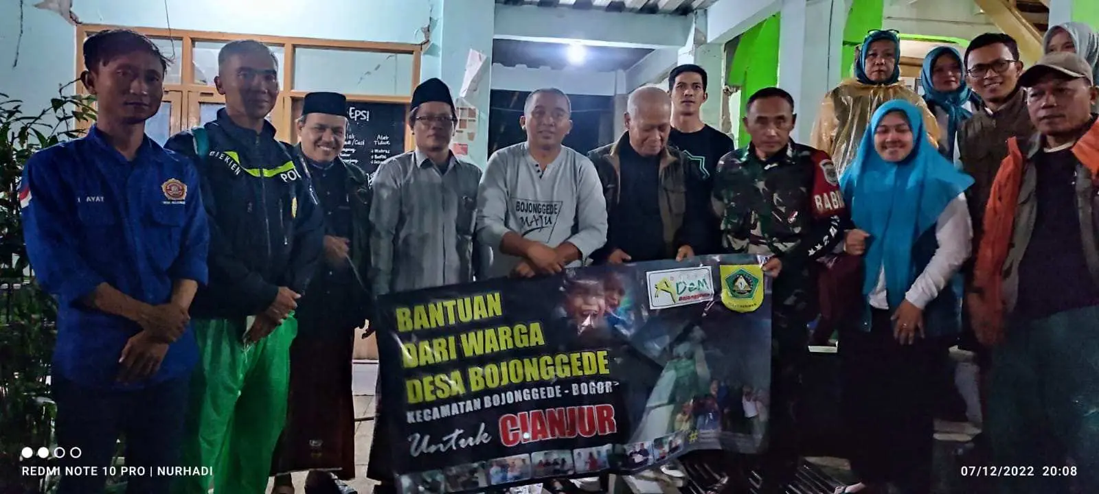 Kolaborasi FWBB, Pemdes Bojonggede Salurkan Sejumlah Bantuan di 9 Titik Lokasi Bencana Gempa Cianjur