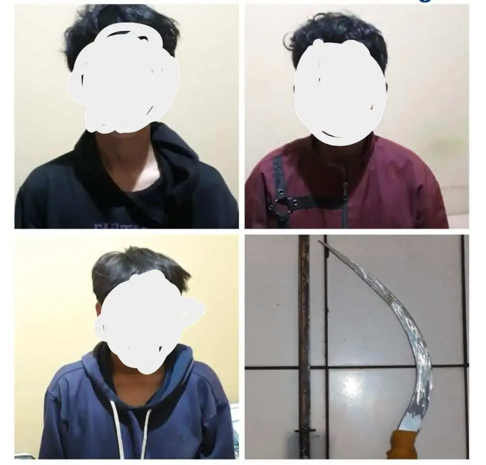Polsek Cileungsi Amankan Tiga Remaja yang Diduga Hendak Tawuran
