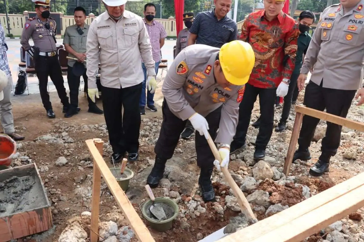Kapolres Bogor Lakukan Peletakan Batu Pertama Pembangunan Gedung Utama Polres Bogor
