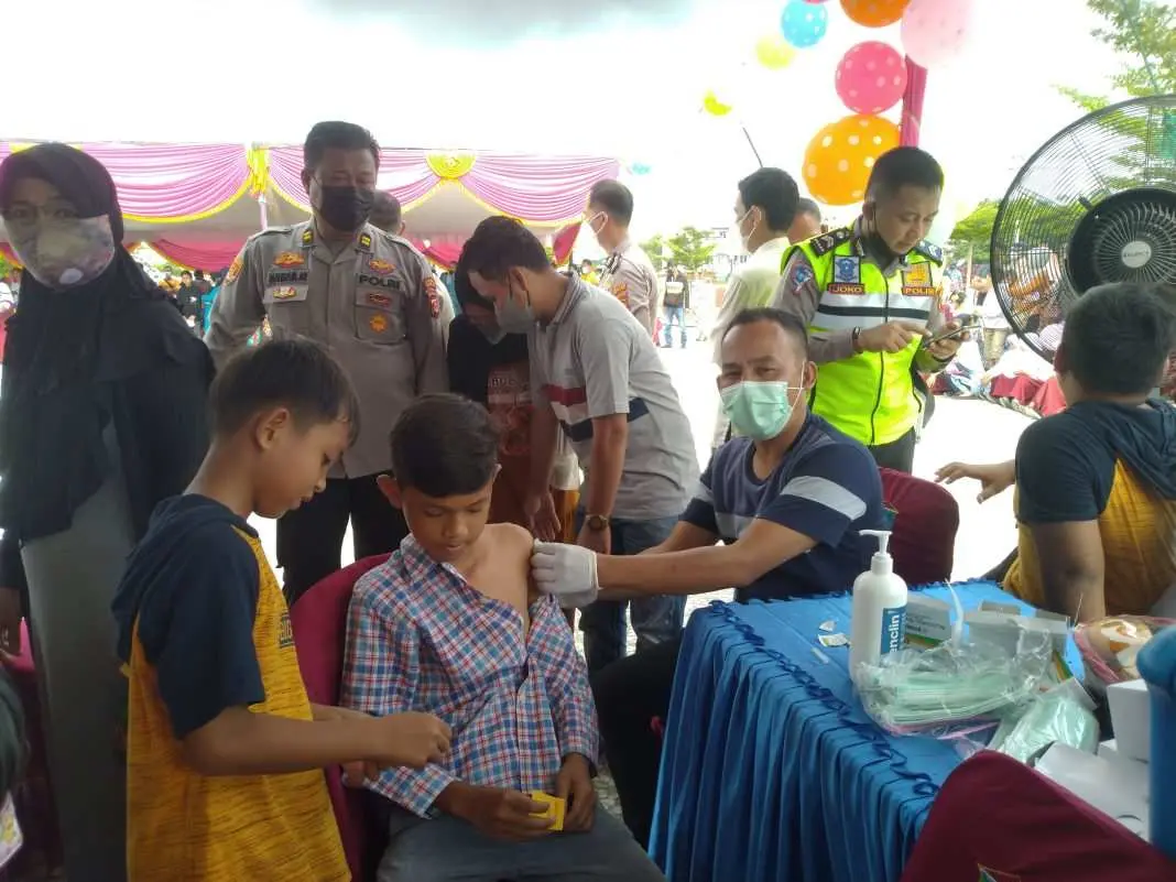 Polres Ogan Ilir Gelar Gerai Vaksinasi Merdeka untuk Anak Umur 6-12 Tahun