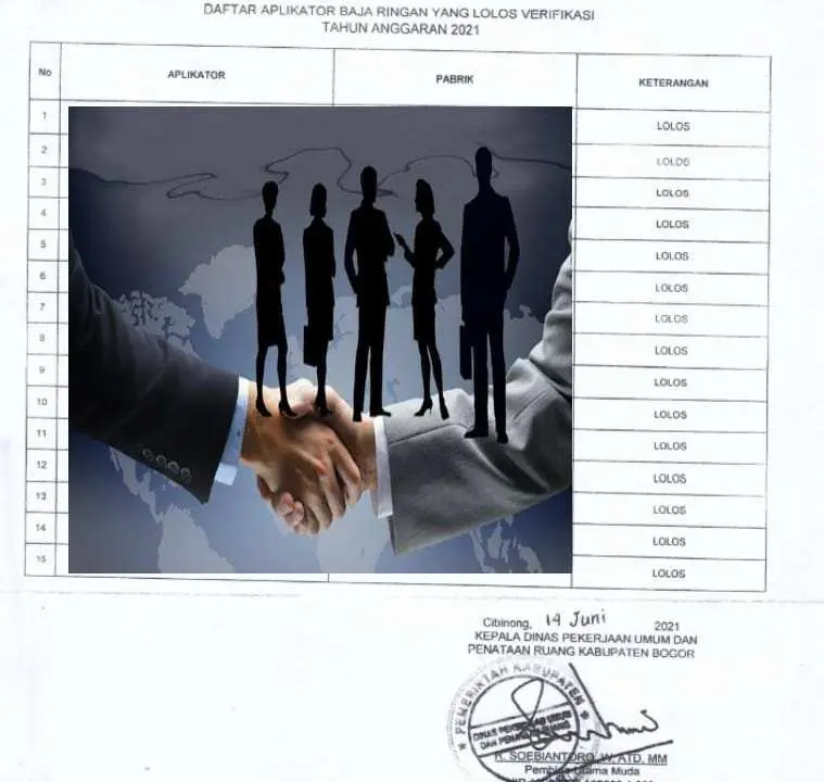 Oknum Pegawai DPUPR Kabupaten Bogor Diduga Kongkalikong dengan Oknum Aplikator Baja Ringan