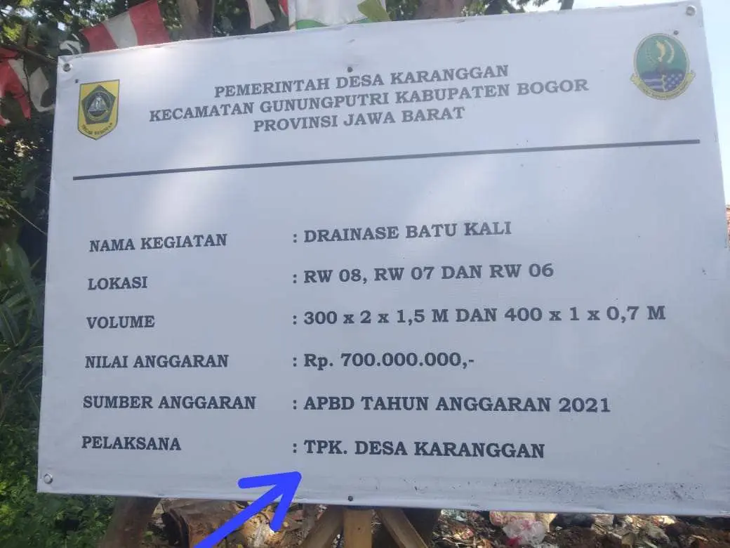 TPK Desa Karanggan Ditengarai Lalai dalam Pembuatan Papan Proyek Drainase dan Jalan Desa
