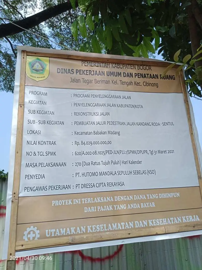 Komisi III DPRD Temukan Kejanggalan dalam Proyek Pembuataan Jalur Pedestrian Jalan Kandang Roda – Sentul