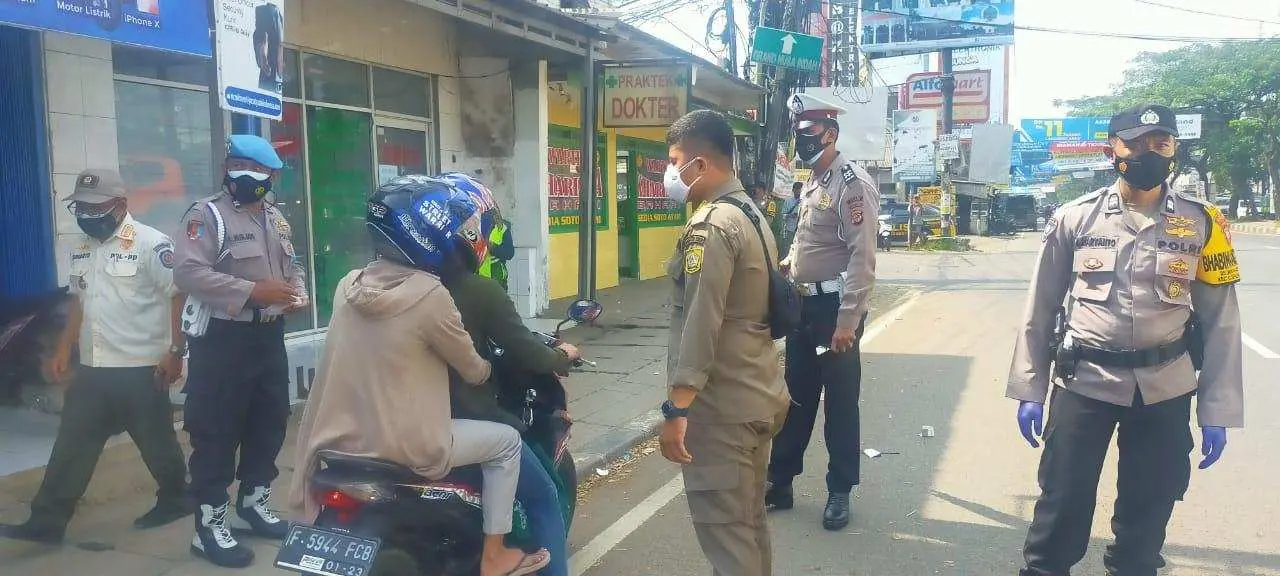 Polsek Gunung Putri Gelar Operasi Yustisi Mobile PPKM Darurat