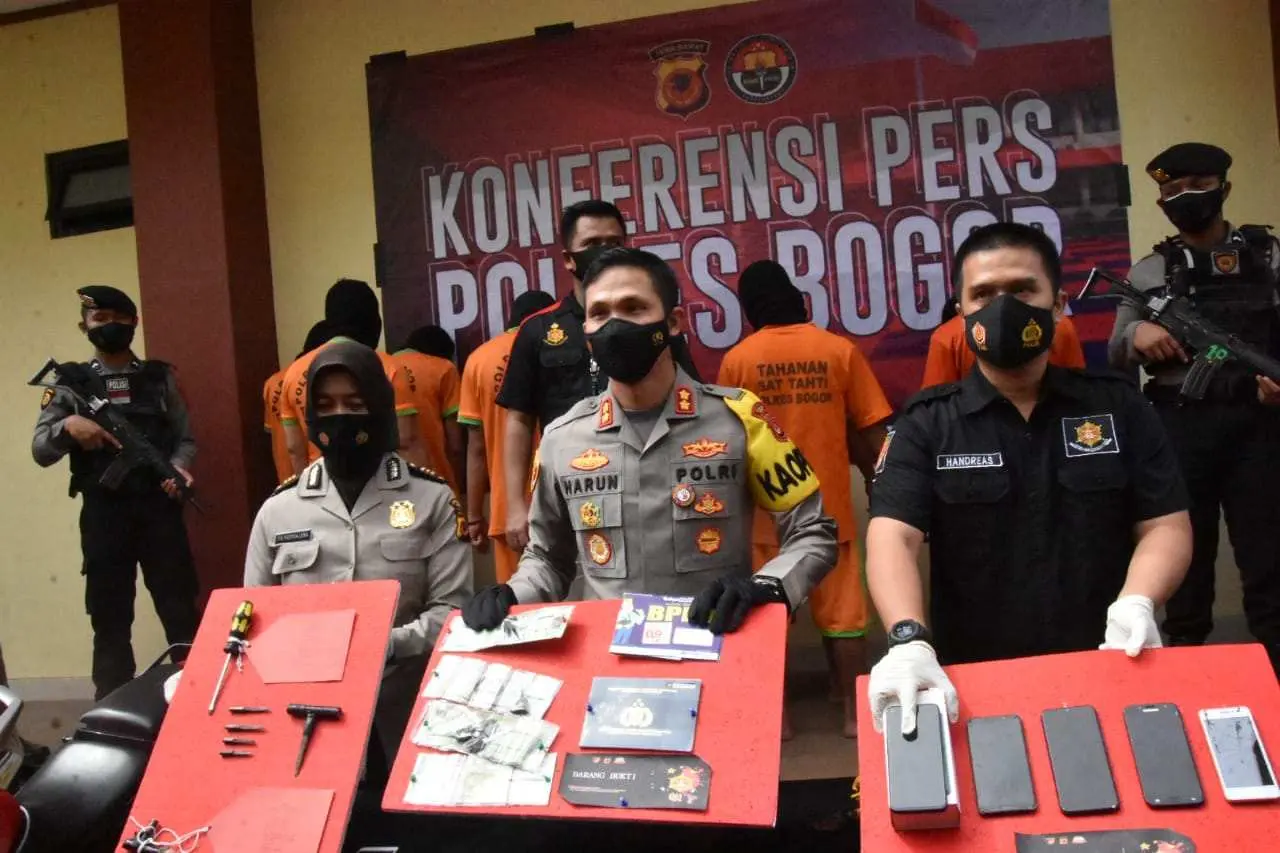 Tangkap 9 Pelaku Curanmor, Polres Bogor Sita 17 Motor Hasil Curian