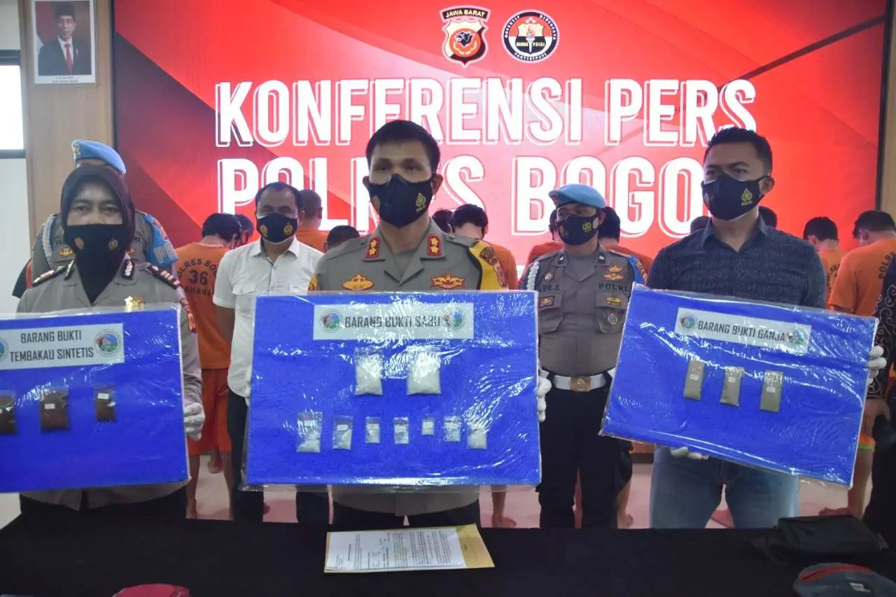 Ungkap 11 Kasus Narkoba, Polres Bogor Amankan 14 Tersangka