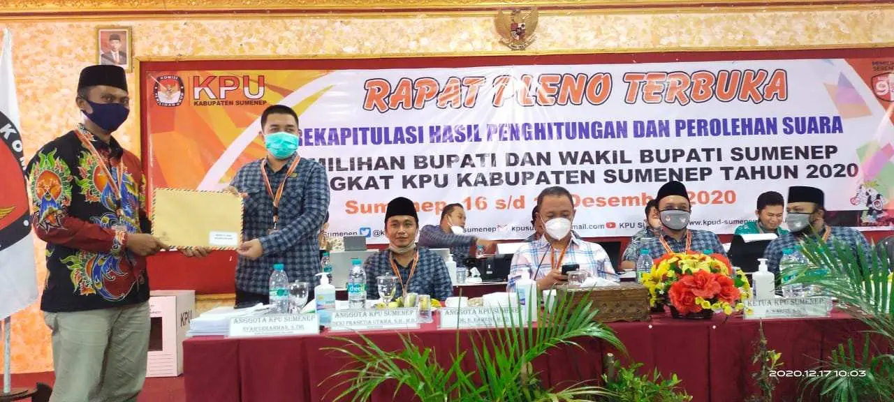 KPU Sumenep Gelar Rapat Pleno Rekapitulasi Suara Pilkada 2020 Secara Terbuka