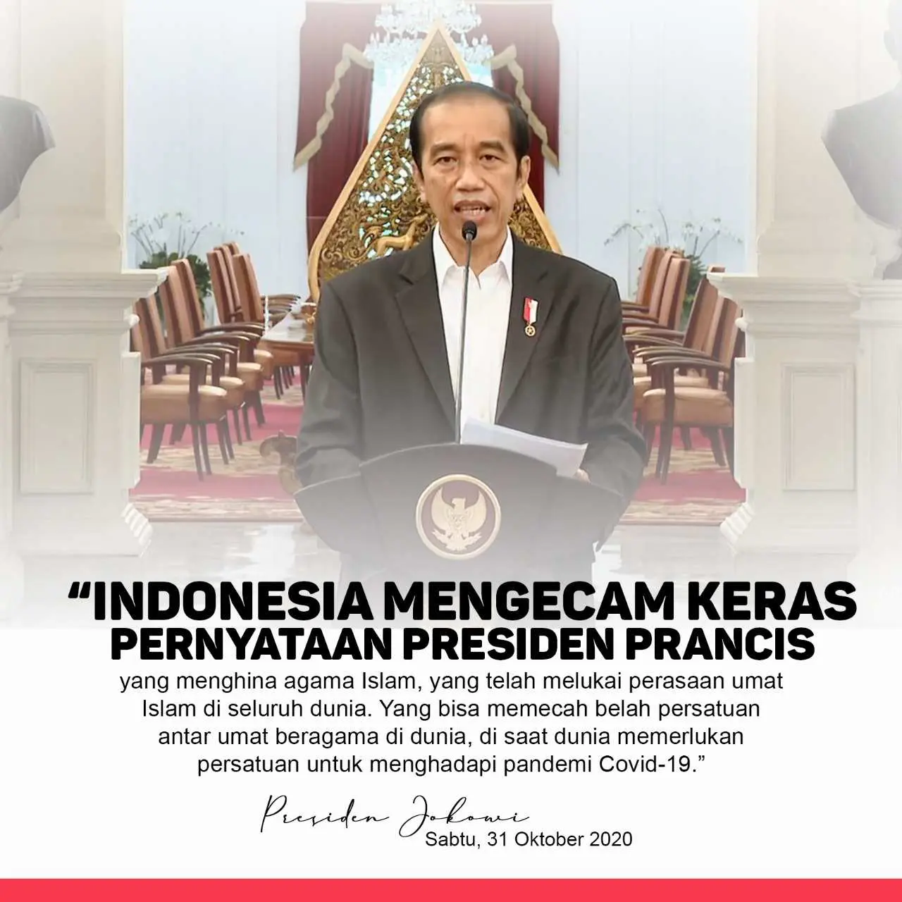 Indonesia Mengecam Keras Pernyataan Presiden Prancis yang Menghina Agama Islam