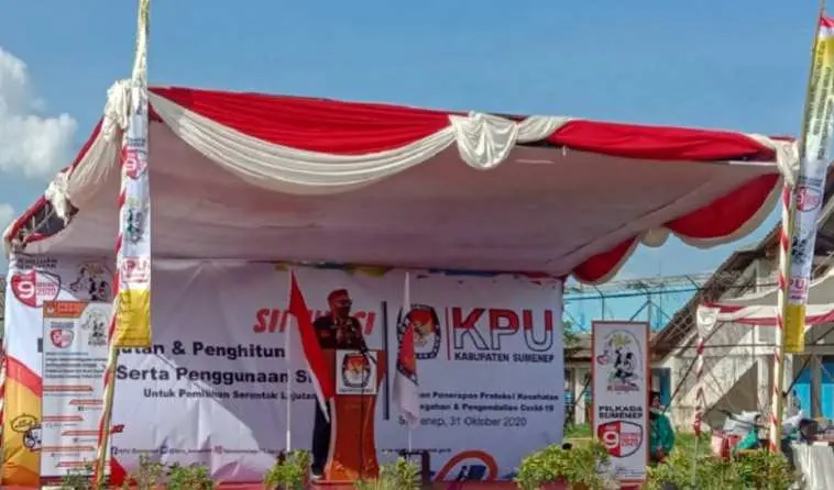 KPU Sumenep Lakukan Simulasi Pemungutan Suara Pilkada 2020 di Masa Pandemi