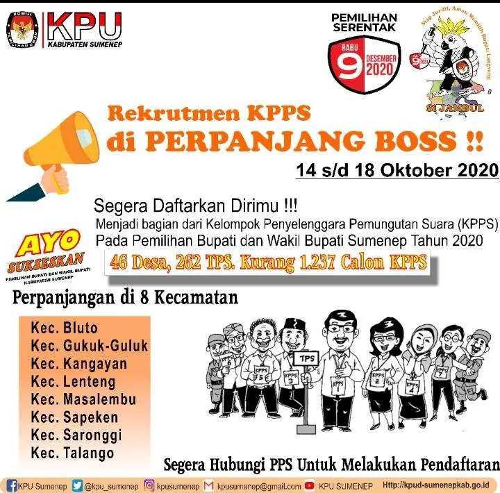 Kuota Belum Terpenuhi, KPU Sumenep Perpanjang Pendaftaran Calon Anggota KPPS