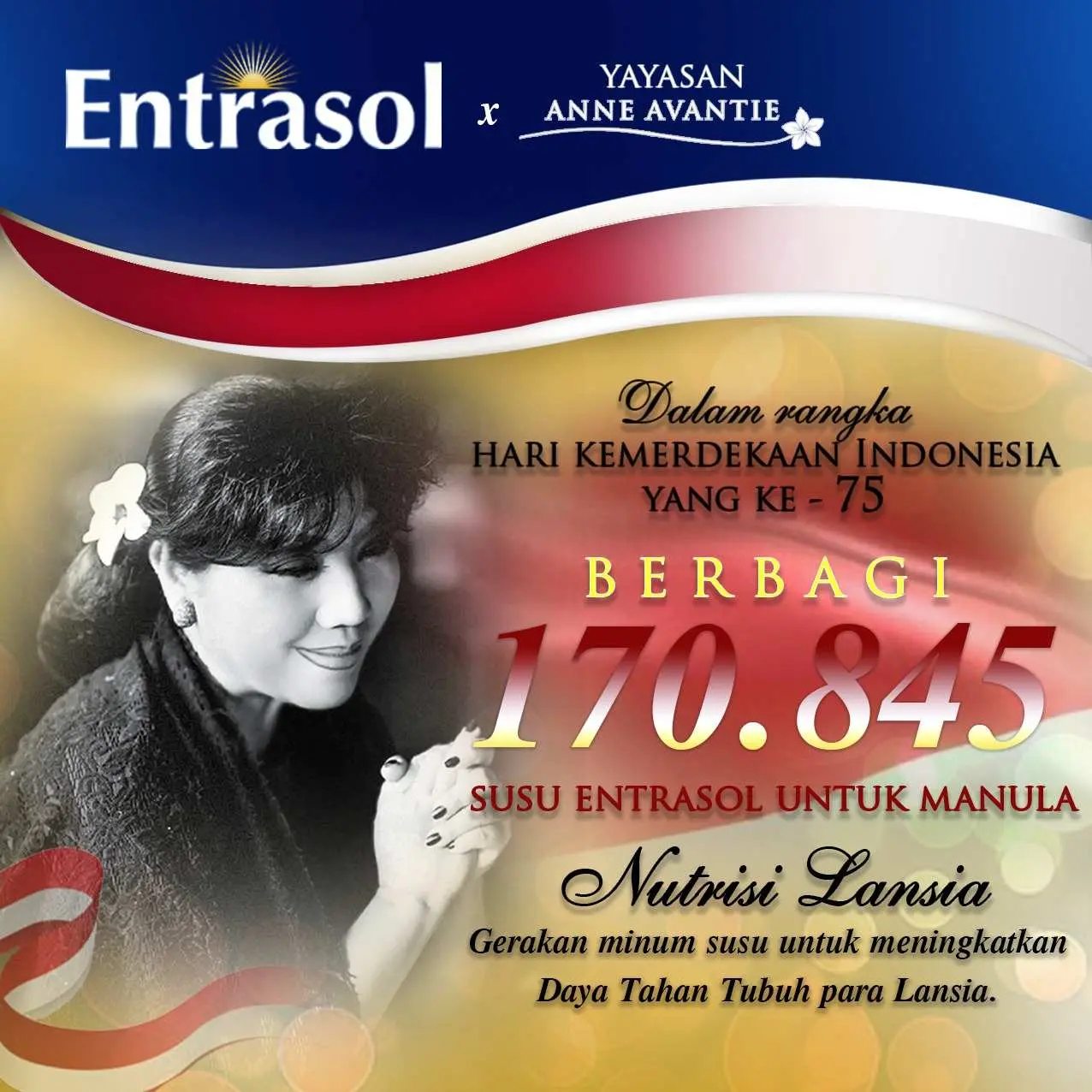 Kemitraan Entrasol dengan Yayasan Anne Avantie Berbagi Kasih kepada Lansia di Hari Kemerdekaan RI ke-75