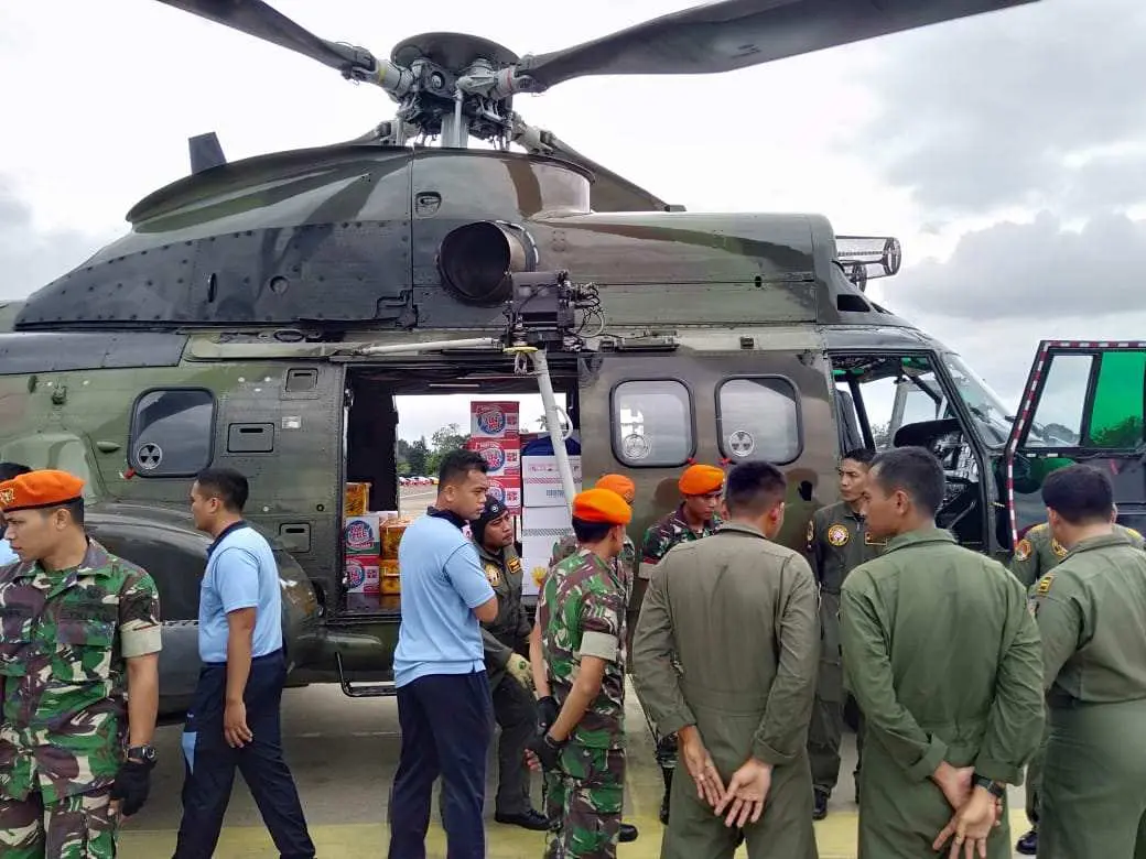 Lanud Atang Sendjaja Bantu Pengiriman Logistik untuk Korban Banjir