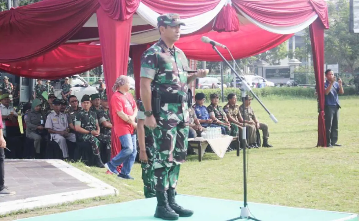 Kodim 0621/Kab. Bogor Bersama Instansi Terkait Gelar Apel Kesiapsiagaan Penanggulan Bencana Alam