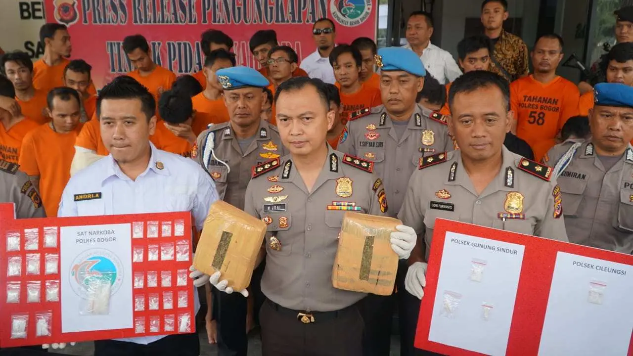 Polres Bogor Ungkap 40 Kasus Peredaran Narkotika, 51 Pelaku Diamankan