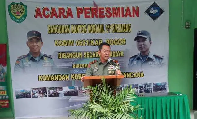 Danrem 061 Suryakancana Resmikan Gedung Makoramil 2115/Kemang Kodim 0621/Kab. Bogor